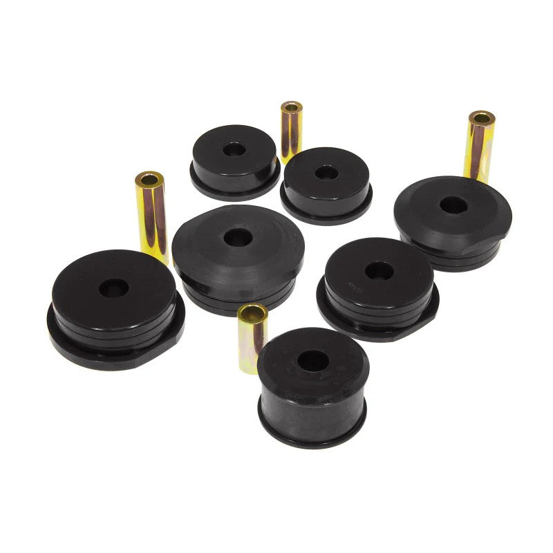 Four black Prothane polyurethane engine mount inserts for 1990-1994 Mitsubishi Eclipse, Eagle Talon, and Plymouth Laser.