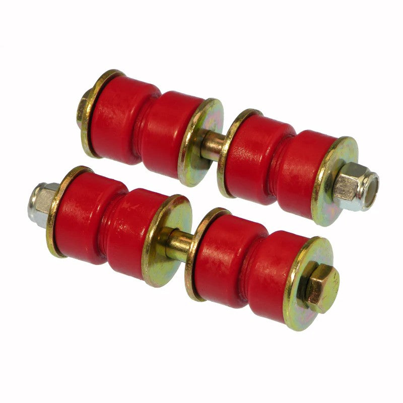 Prothane 8-402 red polyurethane front sway bar end link kit with bushings and mounting hardware