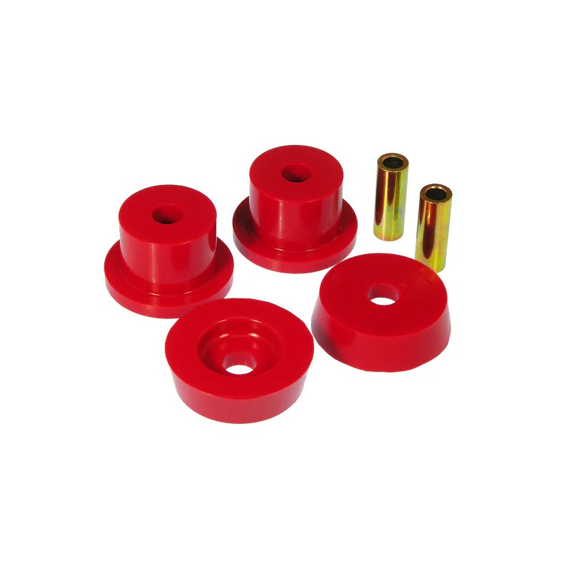 Prothane 12-1601 red polyurethane rear differential bushings for 1990-1997 Mazda Miata.