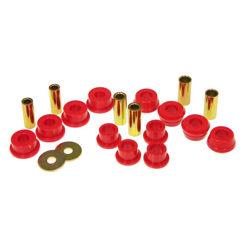 Red Prothane polyurethane rear control arm and strut rod bushing kit for 1991-1995 Toyota MR2