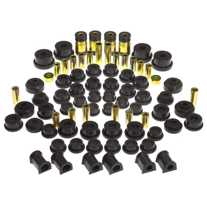 Prothane 13-2001-BL black polyurethane suspension bushing total kit components for 1995-1999 Mitsubishi Eclipse.
