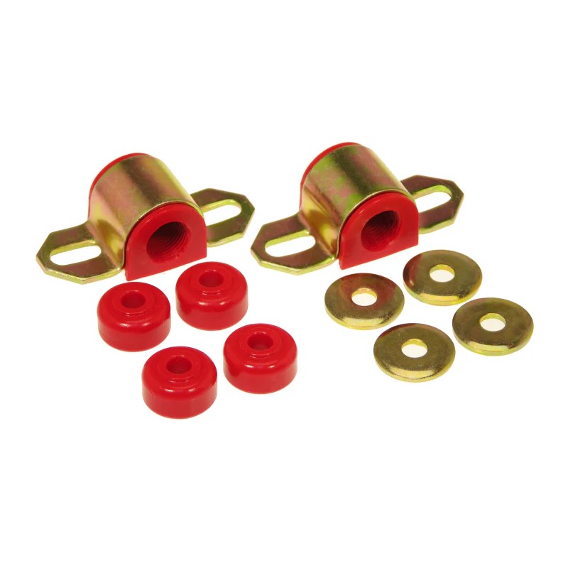 Set of two red Prothane 19mm polyurethane rear sway bar bushings for 1996-2001 Toyota 4Runner.