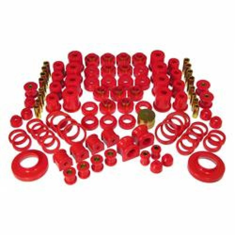 Prothane 1-2006 red polyurethane total suspension bushing kit for 1997-2006 Jeep Wrangler TJ.