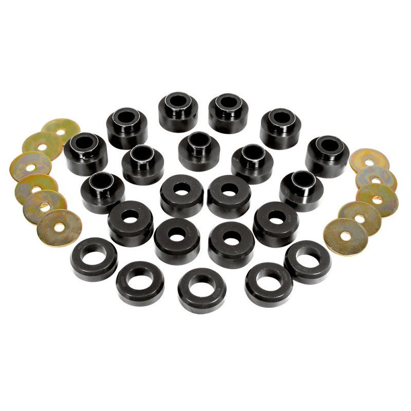 Prothane black polyurethane body mount bushing kit for 1997-2006 Jeep Wrangler TJ