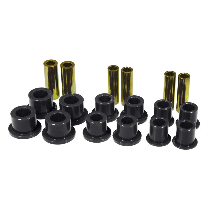Prothane 6-1025-BL black polyurethane front leaf spring bushings for 1999-2004 Ford F-250 Super Duty.