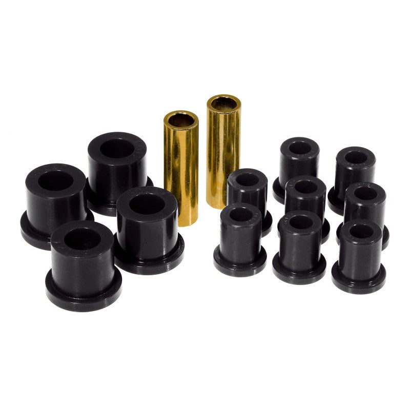 Black Prothane polyurethane rear leaf spring bushings for 1962-1974 Chrysler B and E body vehicles