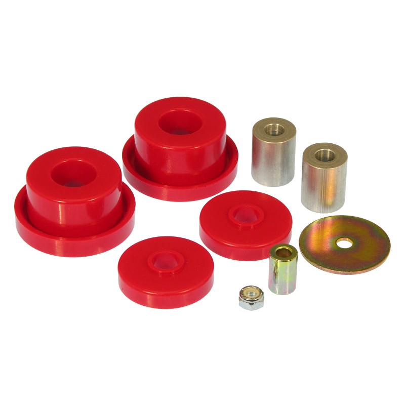 Red Prothane polyurethane front differential carrier and support bushings for 2005-2010 Chrysler 300 and Dodge LX models