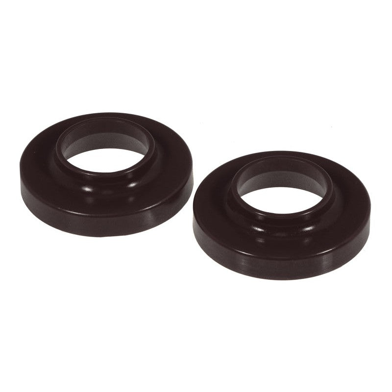 Black Prothane polyurethane front coil spring isolator for 1997-2006 Jeep Wrangler TJ models.