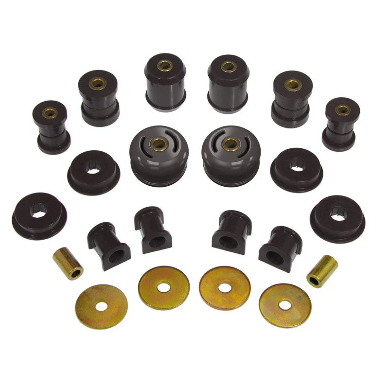 Complete Prothane 13-2003-BL Total Kit polyurethane bushing set in black for 2003-2006 Mitsubishi Lancer Evolution.