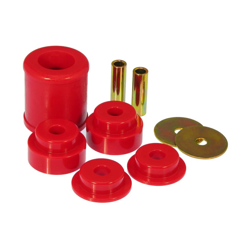 Set of red Prothane polyurethane differential bushings for 2003-2009 Nissan 350Z