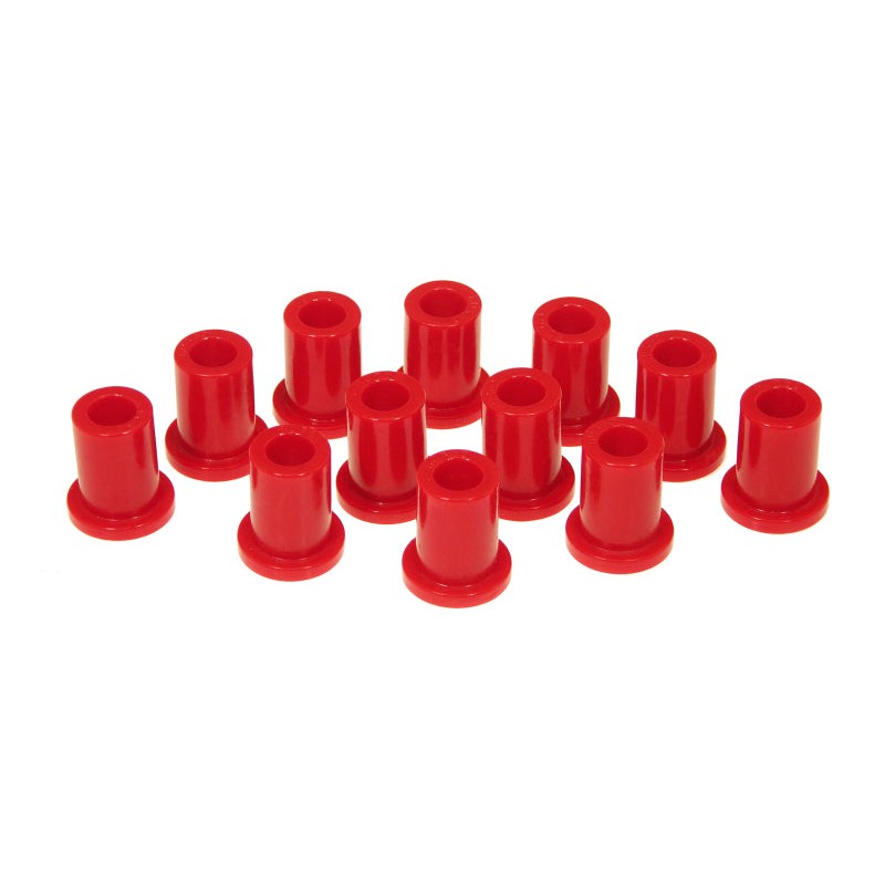Prothane red polyurethane spring and shackle bushing kit for 1967-1980 Toyota Land Cruiser FJ40.