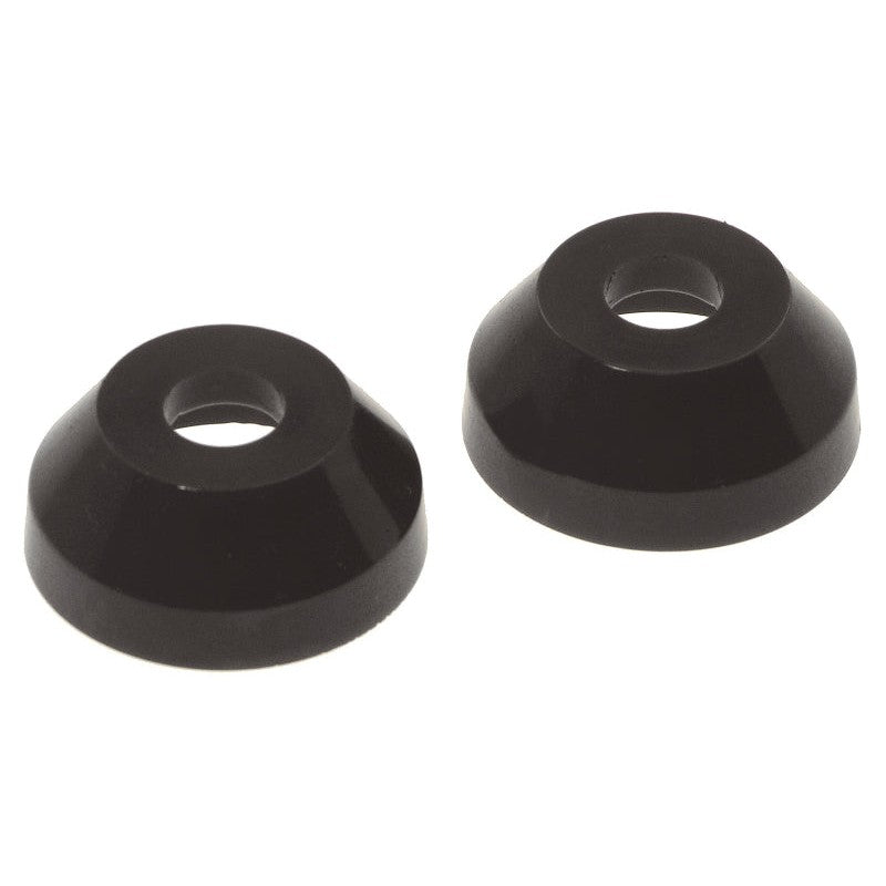 Black Prothane 19-1830-BL polyurethane universal ball joint boot showing .500 inch top ID and 1.420 inch bottom ID