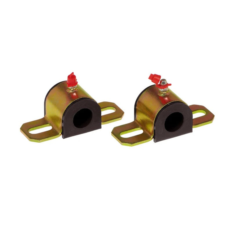 Prothane black polyurethane 3/4 inch sway bar bushings with silver Type A greaseable brackets and zerk fittings