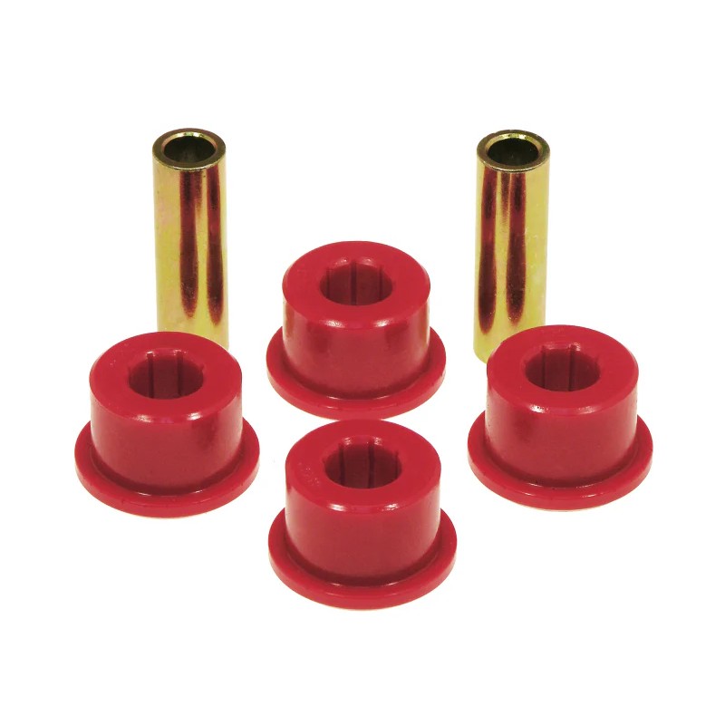 Prothane red polyurethane universal pivot bushing kit with inner sleeve for 1/2-inch bolts, part number 19-605.