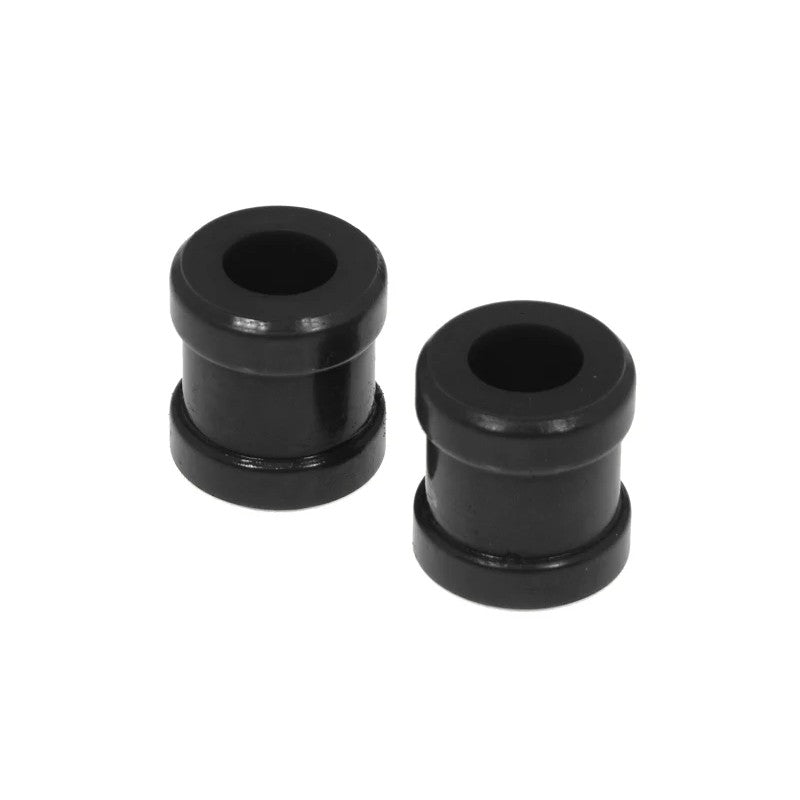Prothane black polyurethane universal pivot bushing kit with steel sleeve for 9/16 inch bolts and 1-1/4 inch housing.