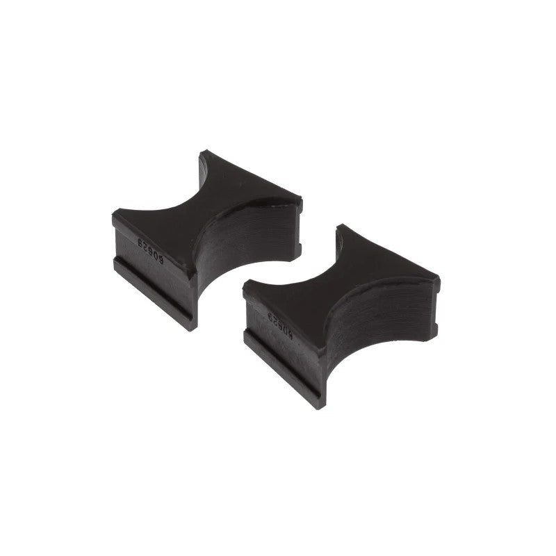 Black Prothane polyurethane shock reservoir mounts for 1.5-inch to 2.0-inch diameter applications