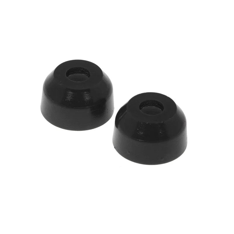 Black Prothane polyurethane universal tie rod end boots with .472 inch top and 1.200 inch bottom diameters.
