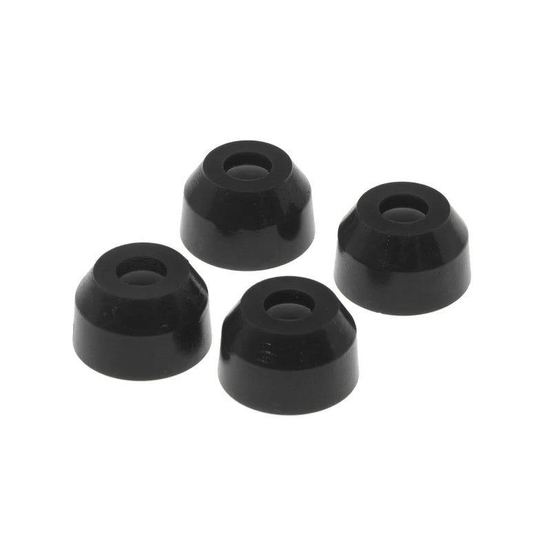 Pair of black Prothane polyurethane universal tie rod end boots, .590 inch inner by 1.375 inch outer diameter.