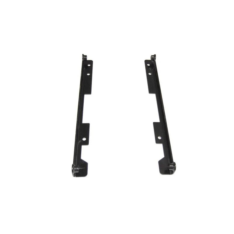 Black steel PRP front seat adapter bracket for installing suspension seats in a 2007-2018 Jeep Wrangler JK.