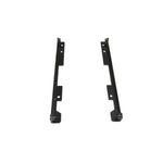 Black steel PRP front seat adapter bracket for installing suspension seats in a 2007-2018 Jeep Wrangler JK.