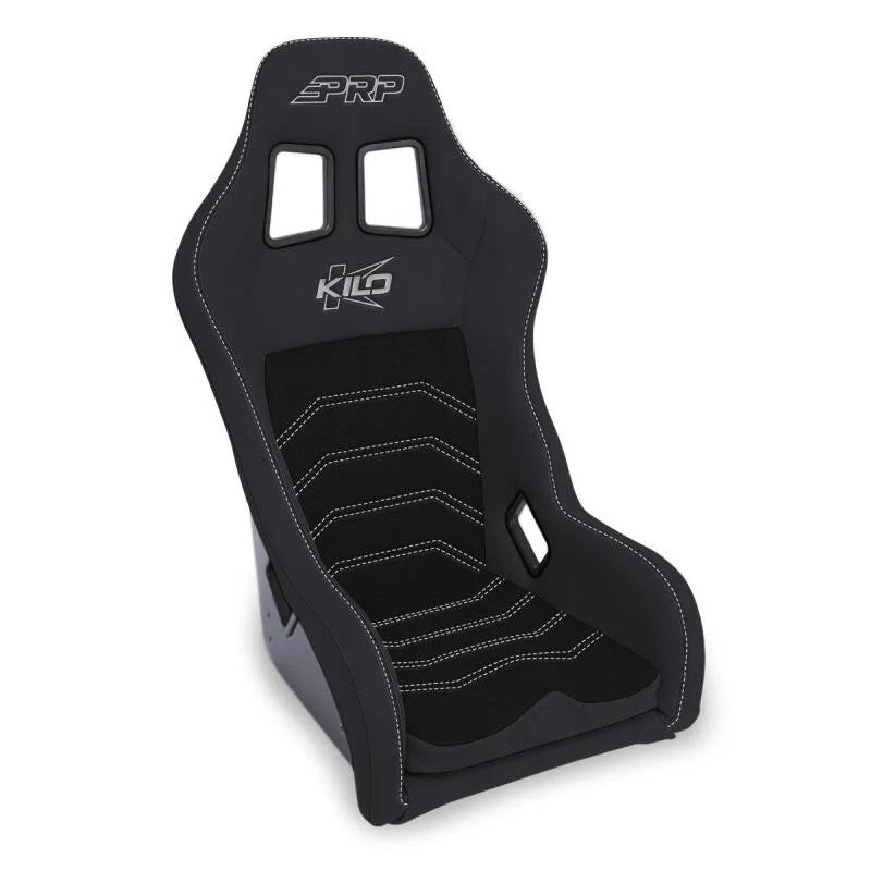 Black PRP Kilo composite race seat featuring deep side bolsters and breathable sports mesh center.