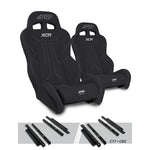 PRP XCR suspension seat with low side bolsters and dual harness slots for Polaris General and RZR UTVs