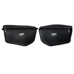 PRP black vinyl upper door storage bags installed on a 2024 Can-Am Maverick R factory door.