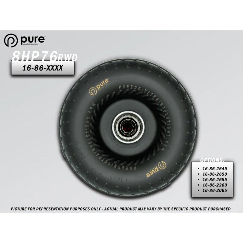 Pure Drivetrain 8HP76 Billet Race Torque Converter with 26/50 Stator for RWD transmissions