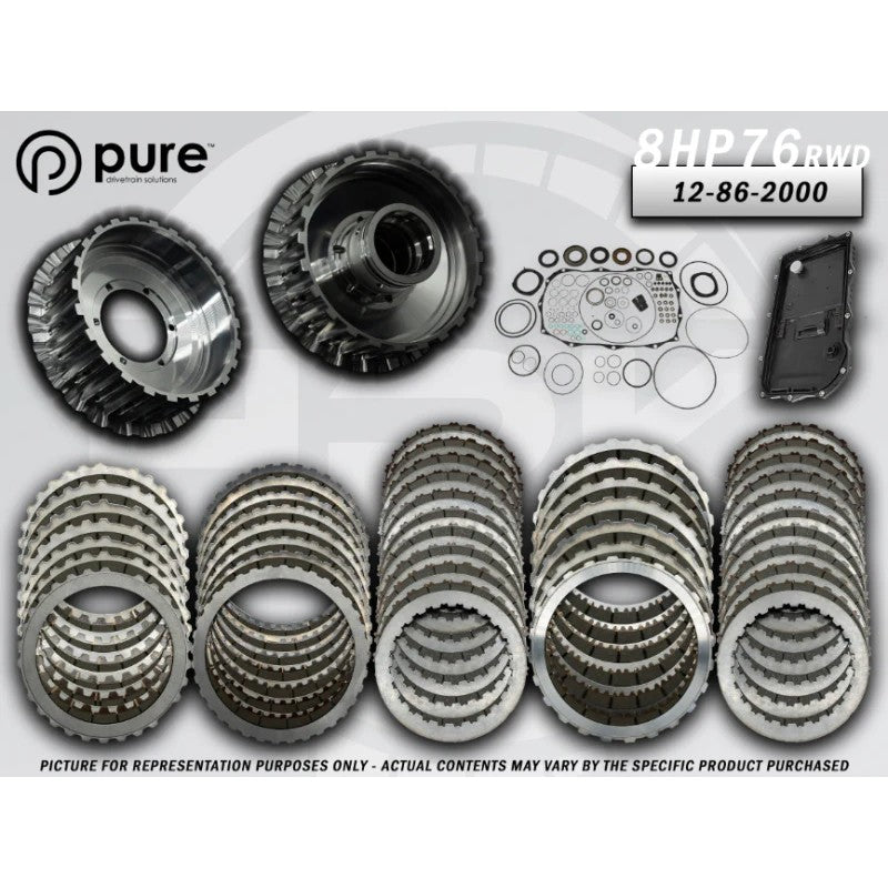 Pure Drivetrain Stage 2 high-performance hard parts kit for RWD 8HP76 transmissions.