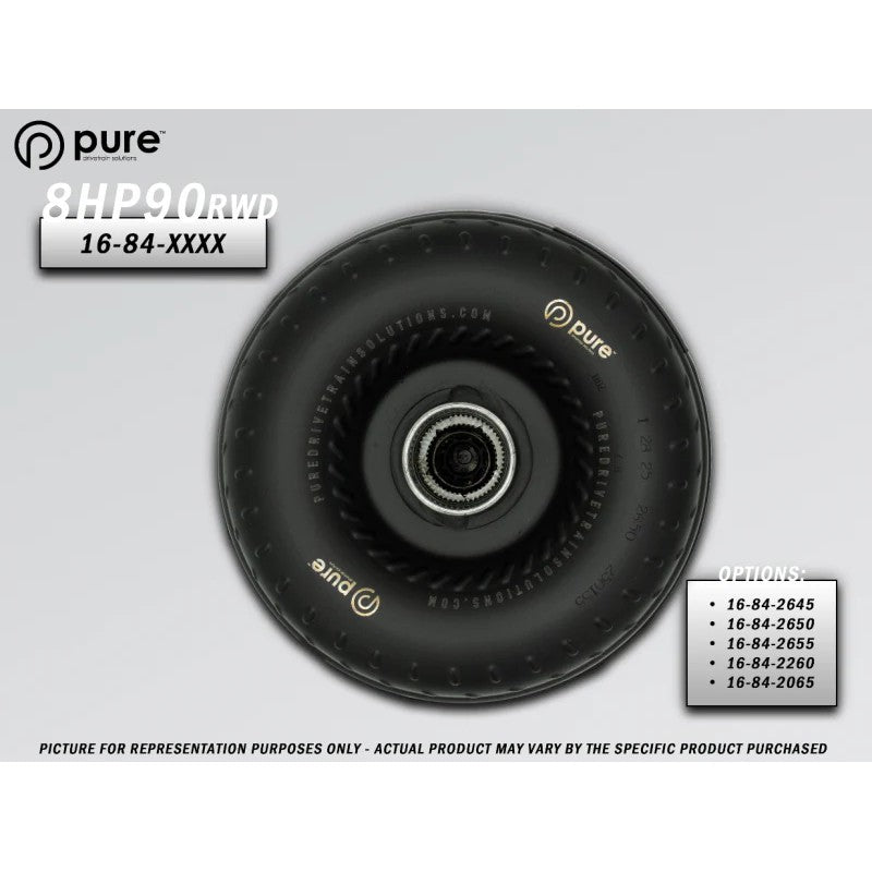 Pure Drivetrain 8HP90 billet race torque converter with 26/50 stator for RWD transmissions