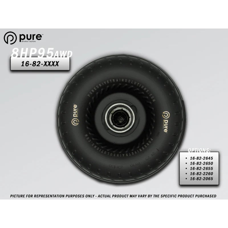 Pure Drivetrain 8HP95 billet aluminum race torque converter for AWD vehicles with 26/50 stator