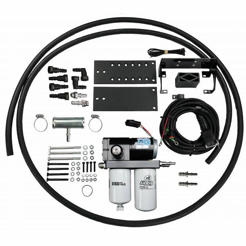 PureFlow AirDog II-5G fuel air separation system with dual filters and pump assembly for 6.4L Powerstroke