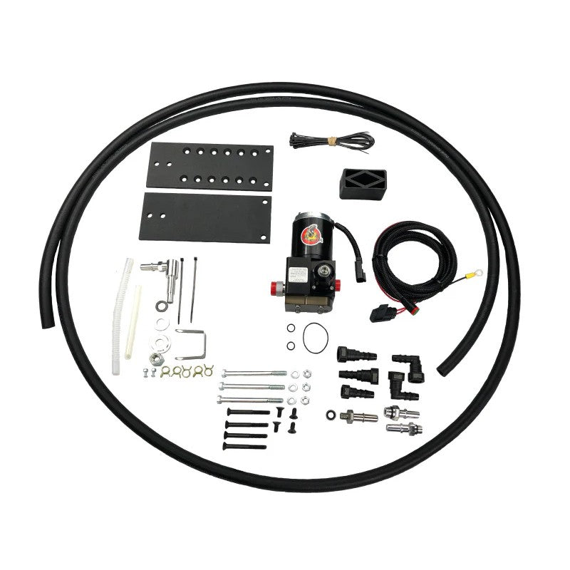 PureFlow Raptor RP-4G-100 high-performance fuel pump R4SBD050 for 2005-2018 Dodge Cummins 5.9L and 6.7L diesel engines.