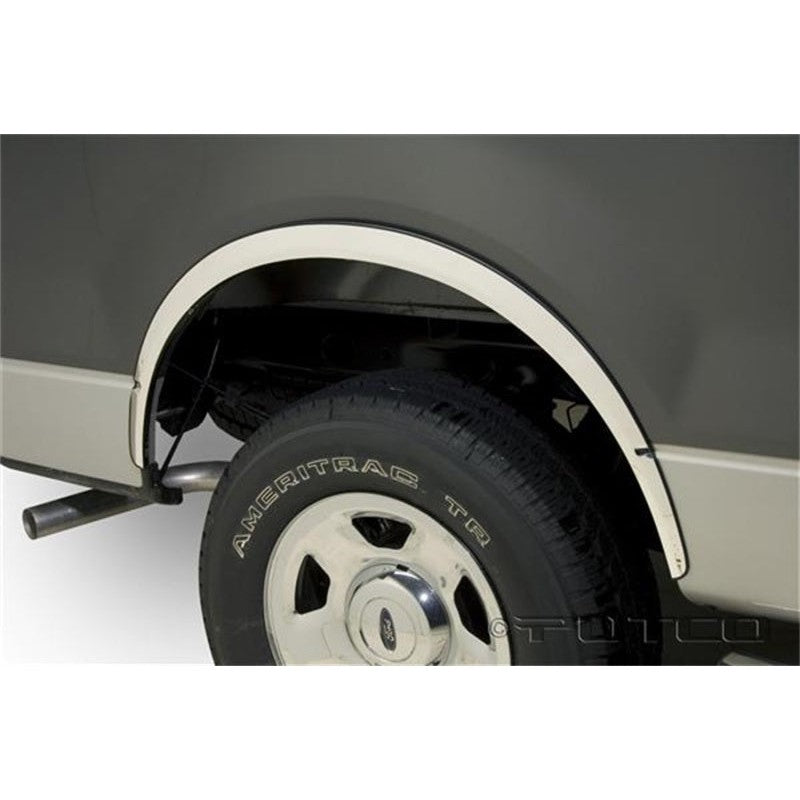 Putco 97219 polished 304 stainless steel fender trim set with rubber edge seal for 2004-2014 Ford F-150.