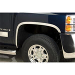 Putco 304 stainless steel fender trim with UV-protected rubber border for Chevrolet Silverado wheel wells.