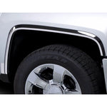 Polished 304 stainless steel fender trim kit with black rubber border for 2015-2019 Chevrolet Silverado.