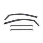 Set of four Putco Element tinted low-profile window deflectors for Chevrolet Silverado and GMC Sierra Crew Cab trucks.