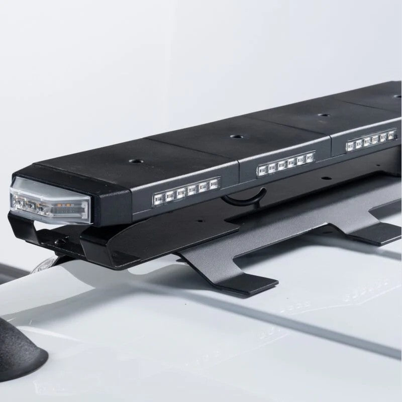 Putco 48-inch Hornet Stealth LED rooftop strobe bar with Amber, Blue, and White lights.