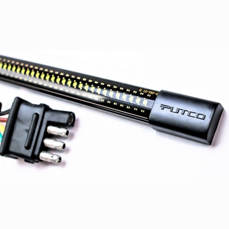 Putco 60-inch Red Blade LED tailgate light bar with tinted polycarbonate housing and COB LED chips