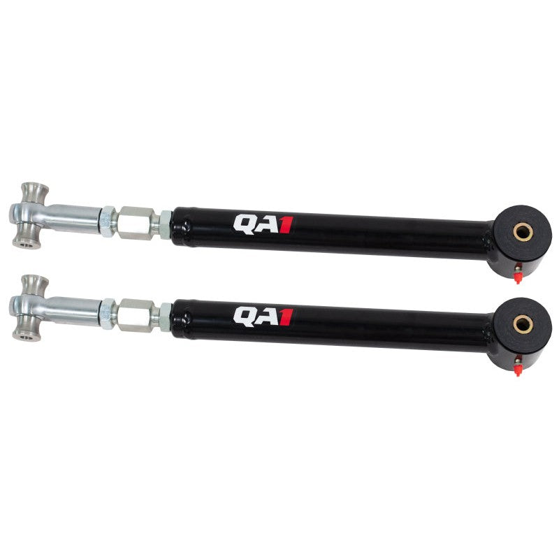 QA1 5234 black powder-coated adjustable lower trailing arms with mounting hardware for 1978-1988 GM G-Body vehicles.