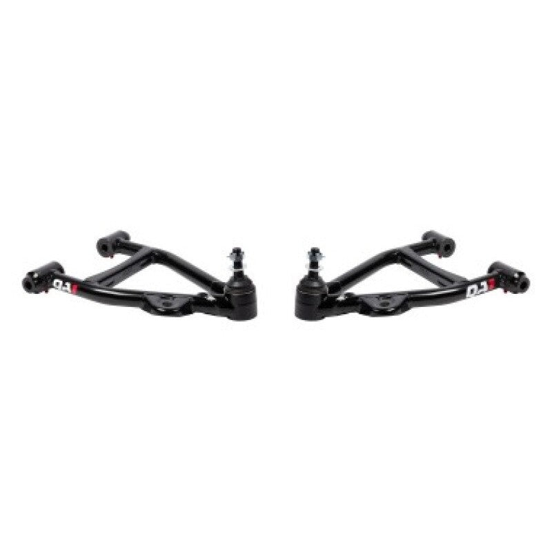 QA1 Street Performance lower control arms for 1994-2004 Ford Mustang with forged ball joint housings and bushings.