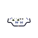 QA1 7/8-inch rear sway bar with black powder coat finish and mounting hardware for Mopar 4-link suspension.