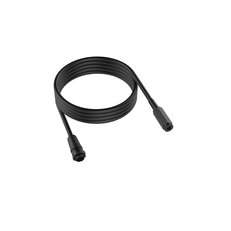 Black QTP QTEC intermediate wiring harness with multi-pin connectors for electric exhaust cutout systems.