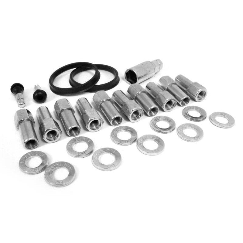 Race Star Industries 1/2-inch Ford open-end lug nuts and washers, 10-pack for Direct Drilled wheels.
