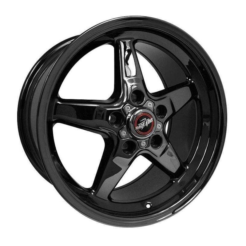 Race Star 92 Drag Star 17x7.00 black 5-spoke wheel with 5x5.50 bolt pattern and 4.25-inch backspacing.