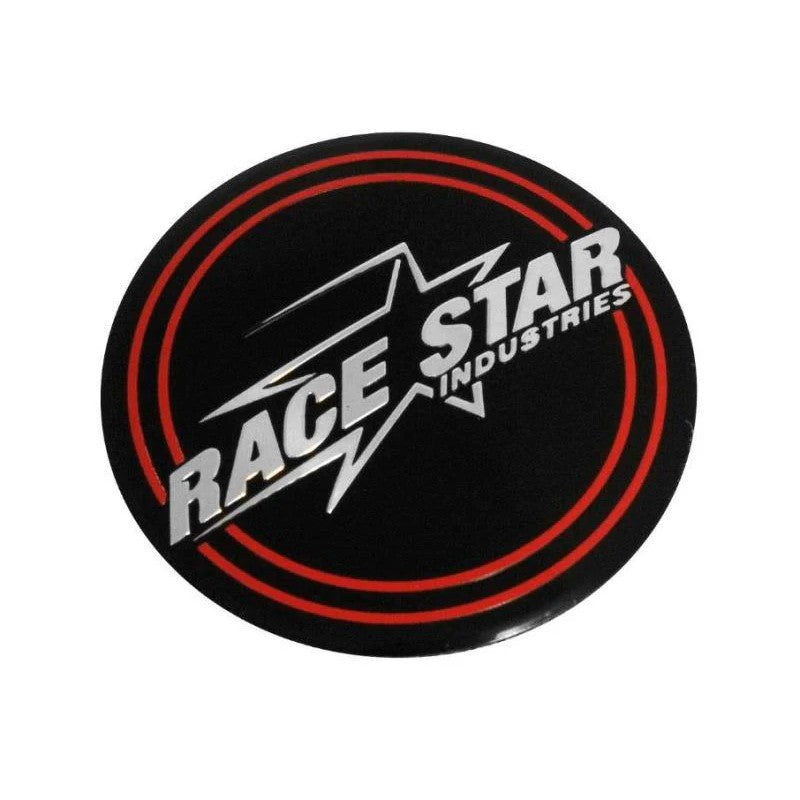 Race Star 2-inch replacement center cap medallion with brand logo for wheel restoration.