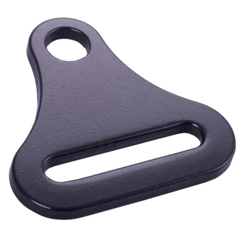 RaceQuip black forged steel long reach bolt-on end mounting hardware for 2-inch or 3-inch seat belts
