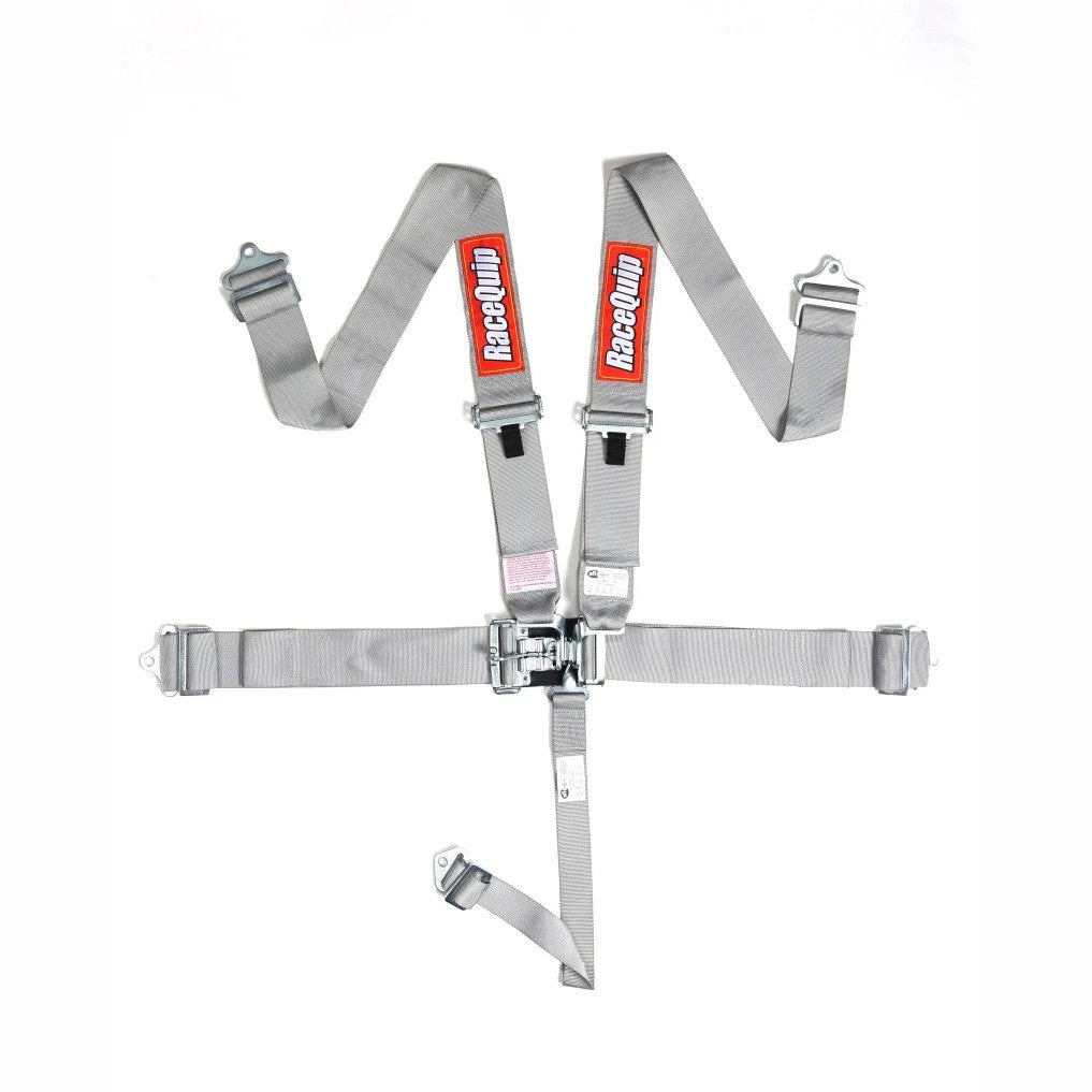 RaceQuip Platinum series 5-point racing harness featuring a latch and link buckle system and high-strength webbing.