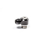 Radium Engineering 10AN ORB to 10AN male swivel banjo fitting with stainless steel body and aluminum top.