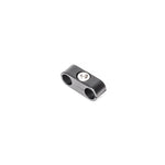 Radium Engineering black anodized aluminum 2-way threaded hose separator clamp for fuel and oil lines